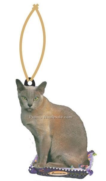 Burmese Cat Executive Line Ornament W/ Mirror Back (4 Square Inch)