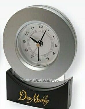 Circular Alarm Clock Suspended By Clear Acrylic Accent