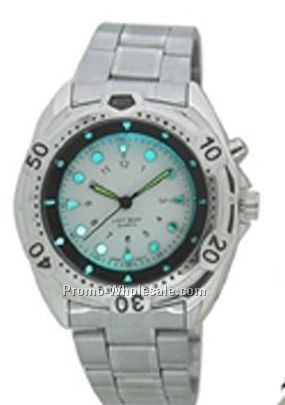 Cititec Large LED Metal Quartz Watch (Silver)