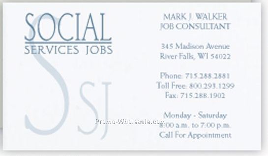 Classic Crest Natural White Business Card W/ 2 Standard Ink