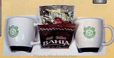 Coffee/Mug Gift Package - White (2 Coffee Choices/ 2 Mugs)