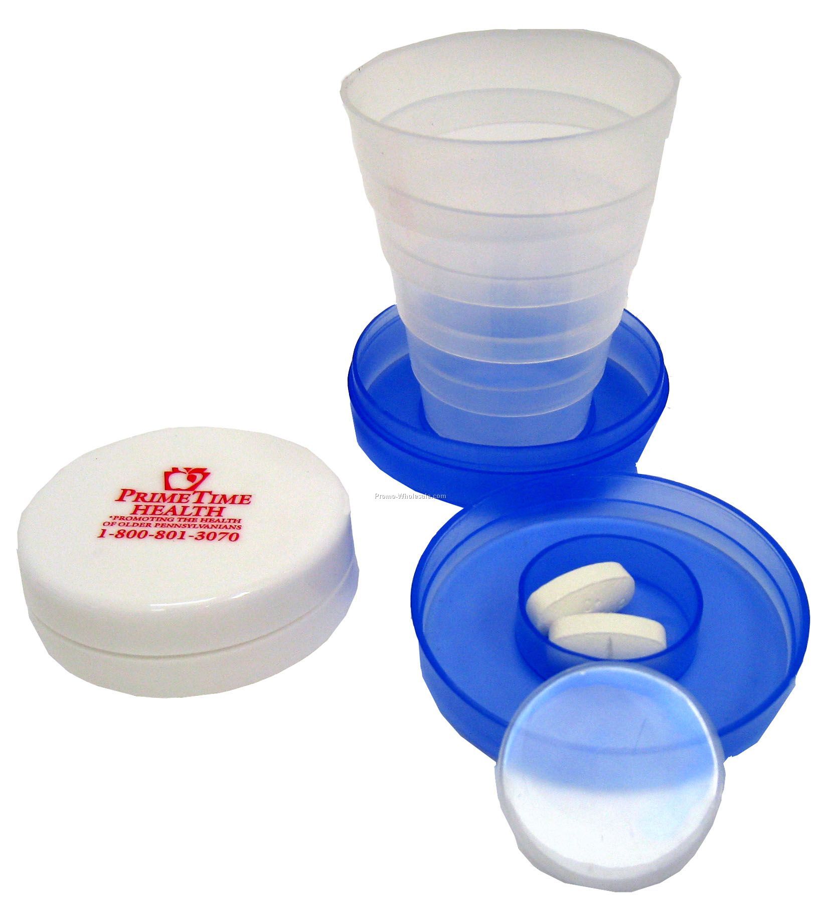 Collapsible Pill Box Cup 2-3/4"x1"
