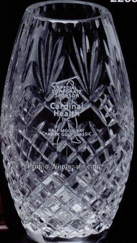 Crystal Winfield Barrel Vase (8")