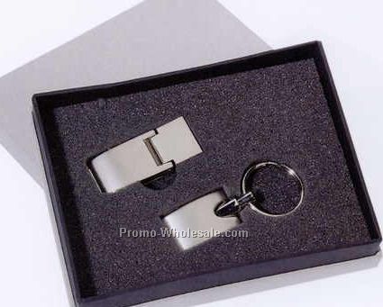 Curved Money Clip & Key Tag Gift Set