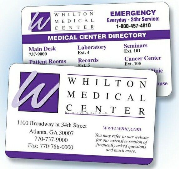 Custom Printed Wallet Card - (Standard Ink Color)