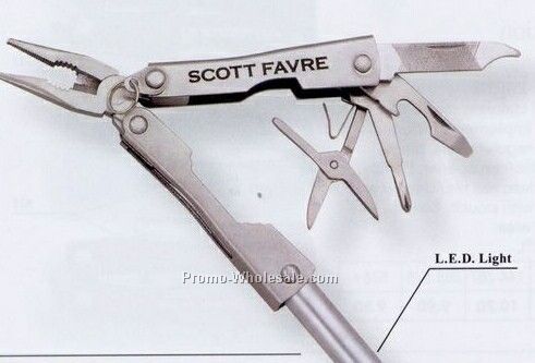 Dakota Knife-less Multi Function Mini Tool With LED Light (2-3/4" Closed)