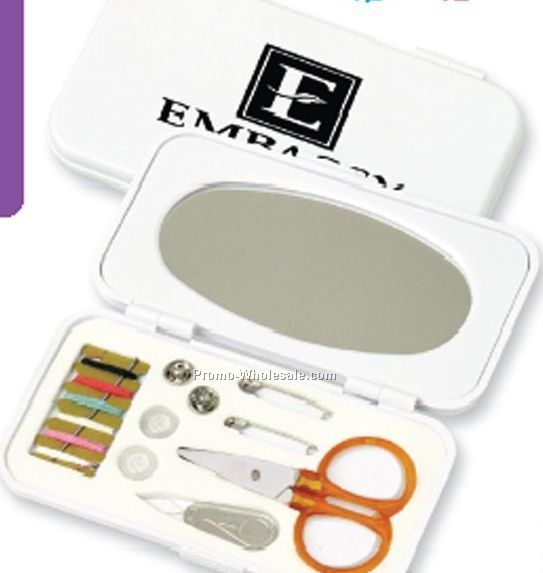 Deluxe Sewing Kit In Mirrored Case