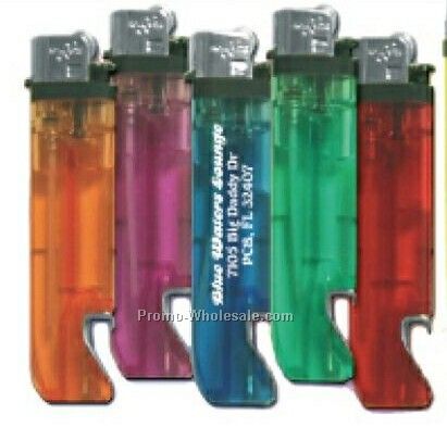 Disposable Lighter W/ Bottle Opener (Transparent/ Solid)