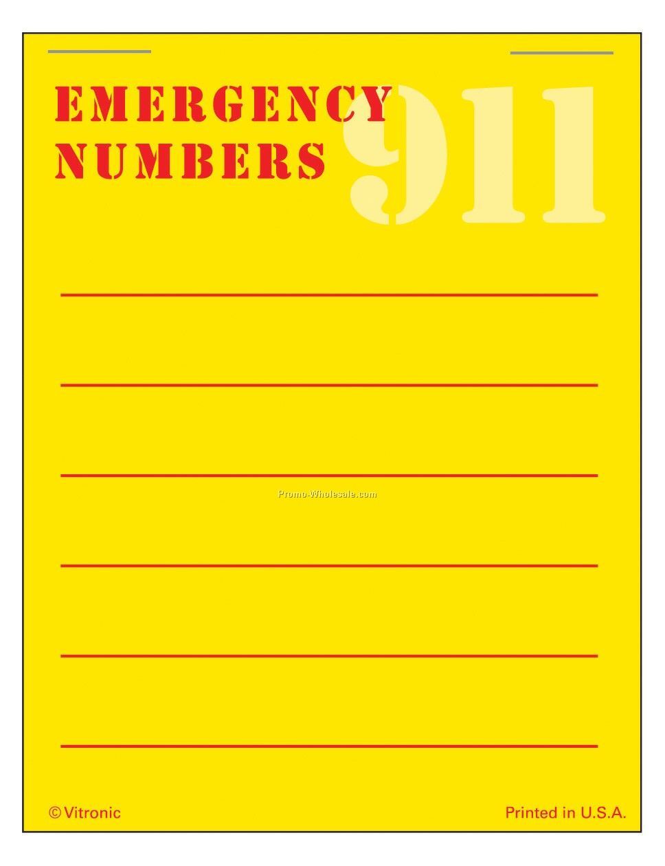 Emergency List Pads Magna Stick Calendar Pads (Thru 8/1/09)