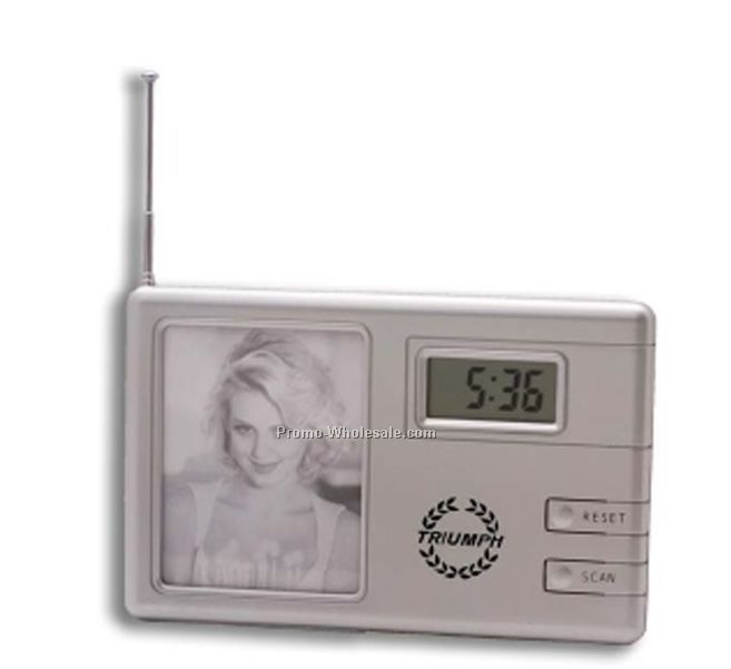 FM Radio Photo Frame Clock W/Alarm