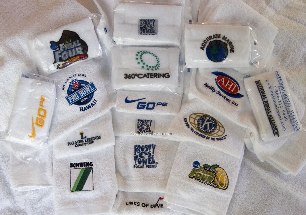 Frosty Towel 12"x12" - Embroidered Logo Clear Package 30 Gram Cotton