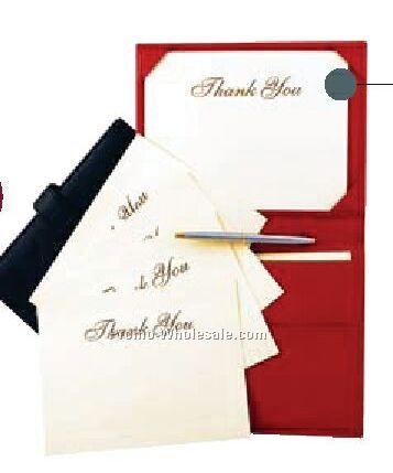Full Grain Aniline Thank You Card/Note Holder With Oxford Lining