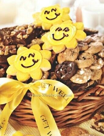 Get Well Sunshine Basket Cookies And Brownies