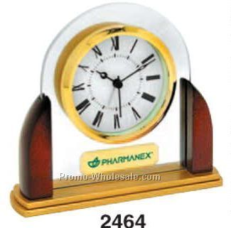 Glass / Wood Dome Desk Alarm Clock