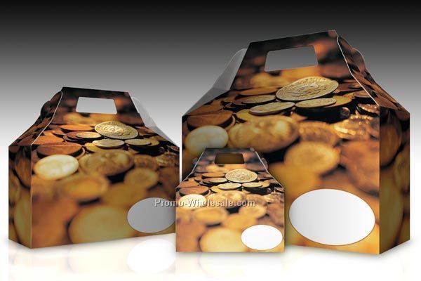 Gold Coins Gable Roof Donut Boxes