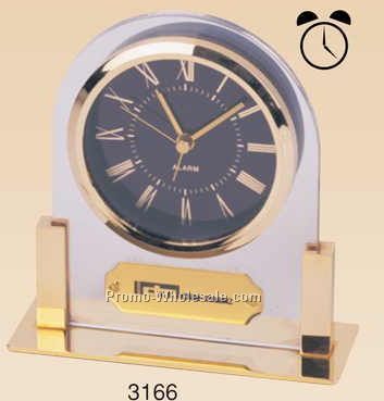Gold Plated Acrylic Alarm Clock (Screened)