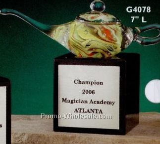 Hand Blown Glass Aladdin Lamp Award