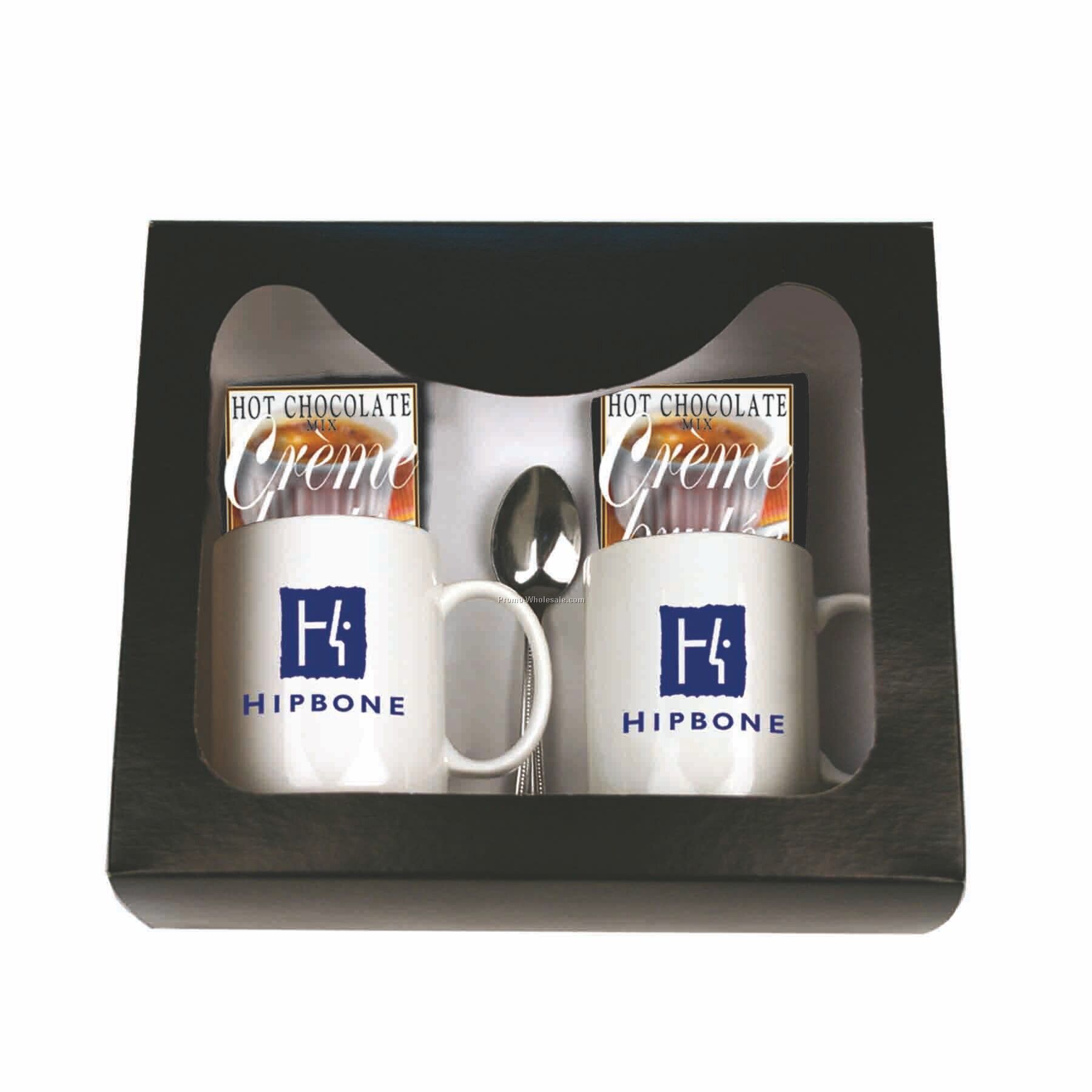 Hot Chocolate For 2 Gourmet Gift Set (Creme Brulee W/ Marshmallows)