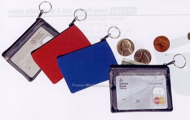 Id Holder W/ Coin Pouch/ Key Ring (Screen Print)