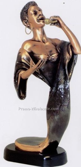 Jazz Female Singer Figurine-dark Copper
