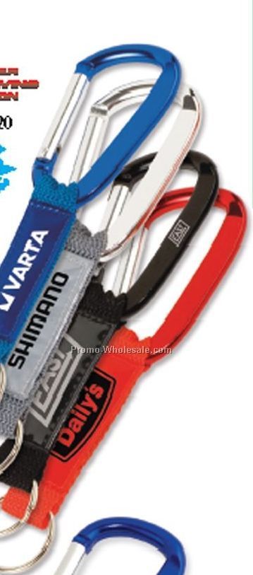 Key Tag Carabiner W/ Strap & Pvc Patch (Laser Engraved)