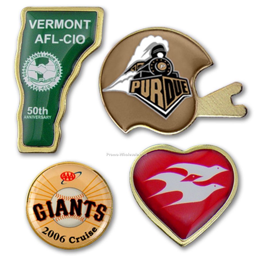 Lapel Pin (1-3/8") - 15 Day / 4-color Process Imprint / Made In Usa