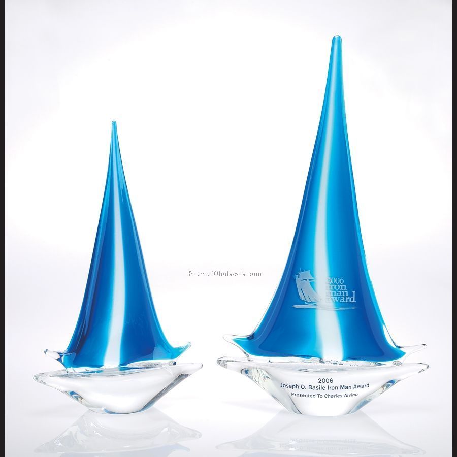 Large Sailboat Art Glass Award