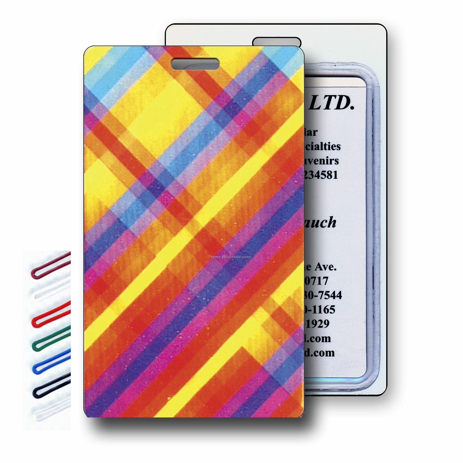 Lenticular Luggage Tags - Stock / Flip Thick Plaid