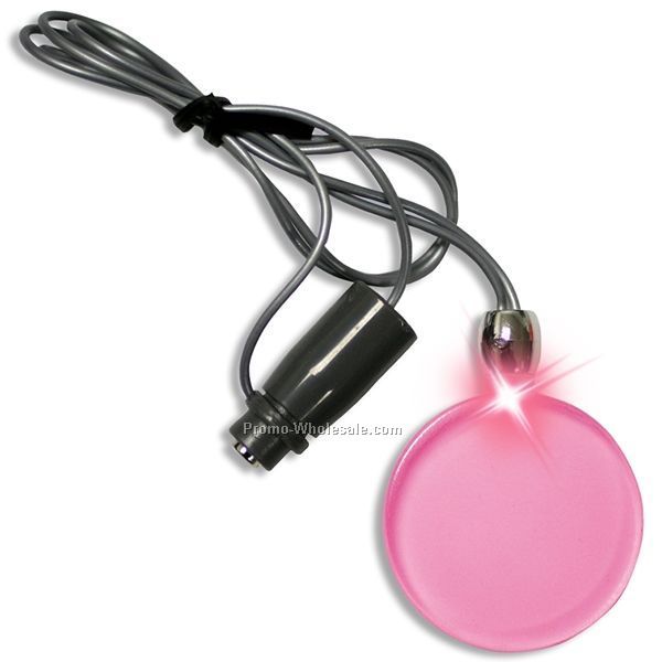 Light Up Frosted Pink Pendant Necklace