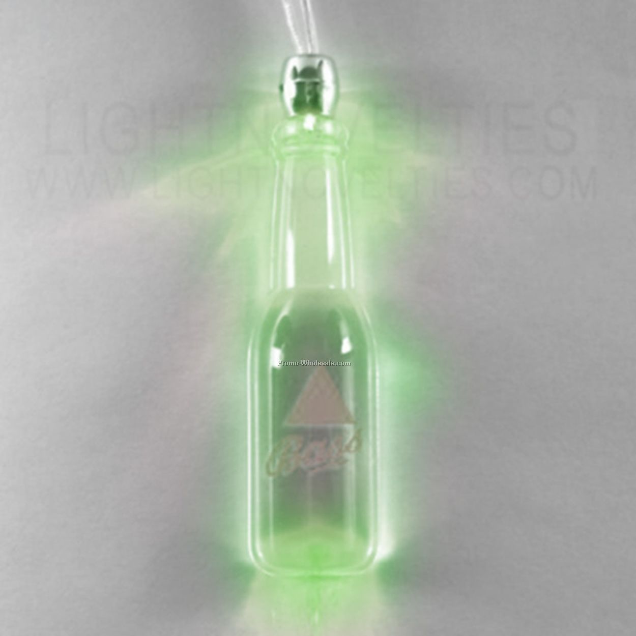 Light Up Pendant Necklace - Bottle - Green Or Blue