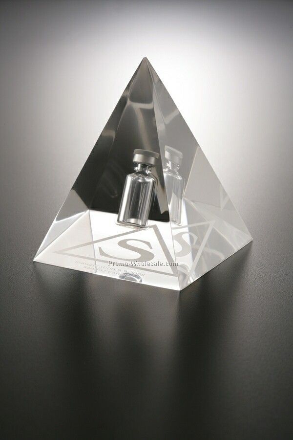 Lucite Embedment 4-sided Pyramid Award