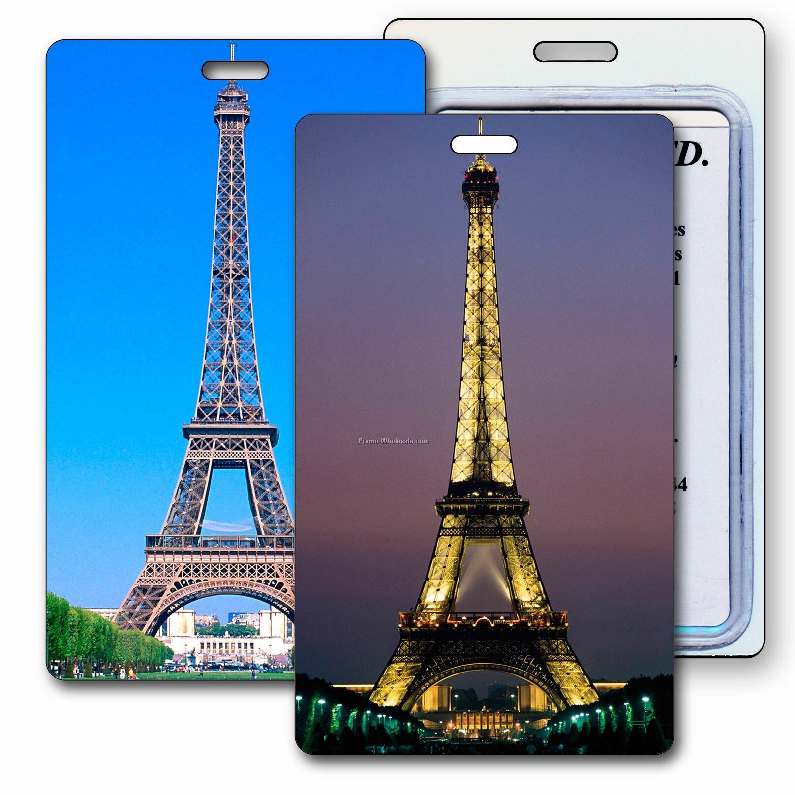 Luggage Tag 3d Lenticular Eiffel Tower In Paris Stock Image - Blank Product