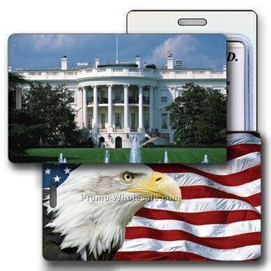 Luggage Tag 3d Lenticular White House & Us Flag Stock Image - Blank Product