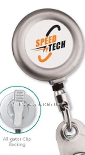 Matte Metal Retractable Badge Reel W/Alligator Clip Back (5-7 Days Service)