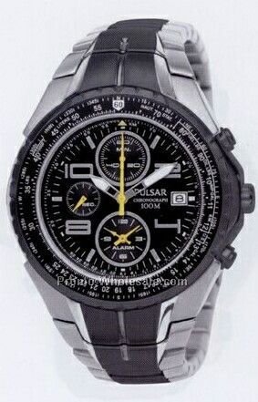 Men's Pulsar Tech Gear Flight Computer Stainless Steel Watch