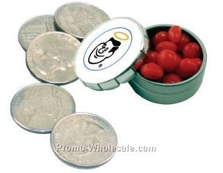 Mini Snap Top Tin W/ Small Chocolate Flavored Mint