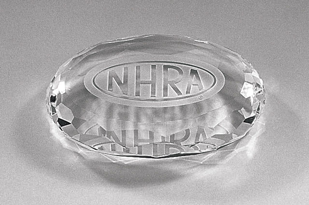 Oval Crystal Paperweight