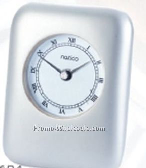 Pearl Silver Contempo Clock