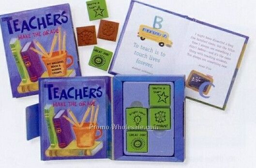 Petites Plus Teachers Make The Grade Book And Rubber Stamps Set