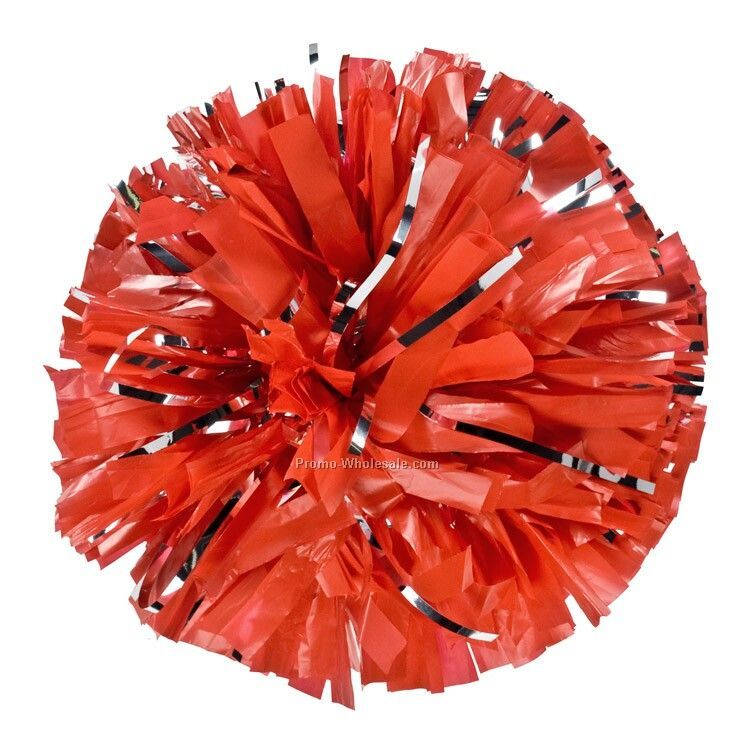 Plastic Cheer Poms /500 Streamers/Silver Glitter