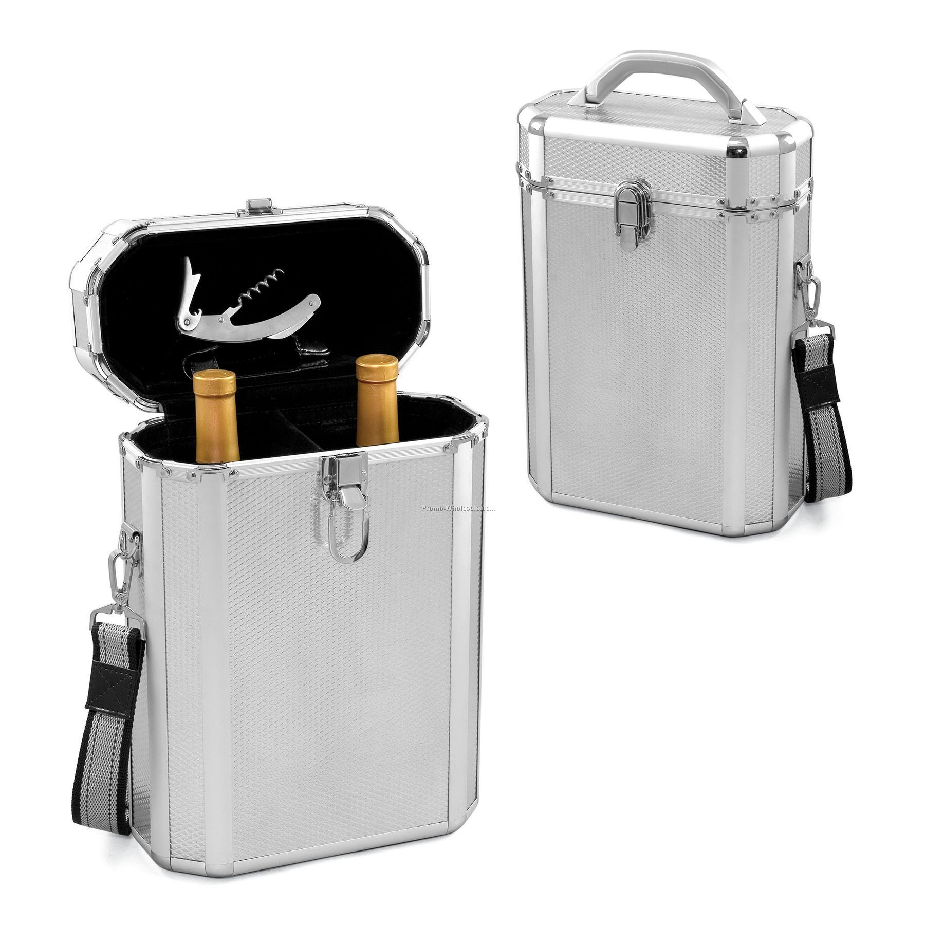 Platinum - Envoy Insulated 2 Bottle Wine Case W/ Stainless Steel Corkscrew