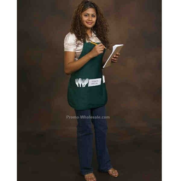 Poly Cotton Apron With 3 Pockets - Medium Length