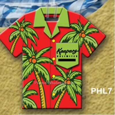 Pvc Hawaiian Shirt Luggage Tag With 1 Color Imprint- Plastic Back W/Insert