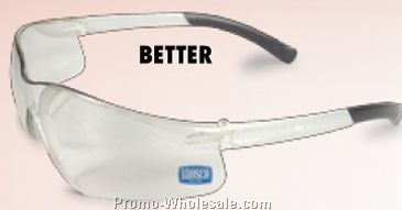 Rad-atac Clear Safety Glasses W/ Black Rubber Tipped Temples