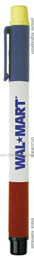 Scoop Colormix Rollerball Pen & Highlighter W/Red, White & Blue Barrel Sale