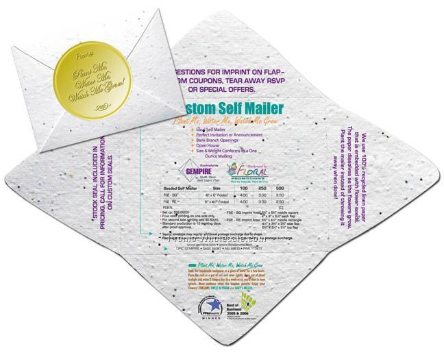 Seeded Paper Self-mailer Envelope (6"x4-1/2")