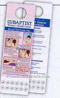 Self Breast Exam Card With Punch Out Months (1 Color Front & Back)
