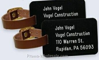 Set Of 2 Luggage Tags With Leather Straps