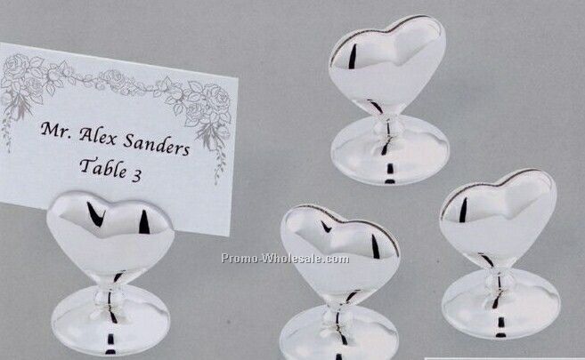 Set Of 4 Heart Place Card Holders