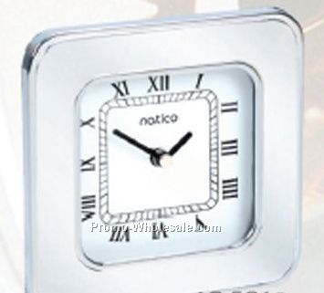 Silver Square Alarm Clock